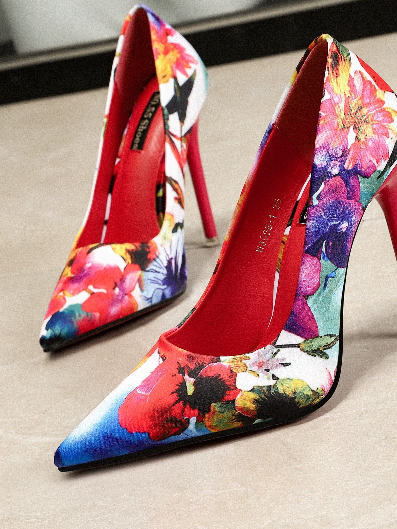 Floral Graphic Point Toe Courts