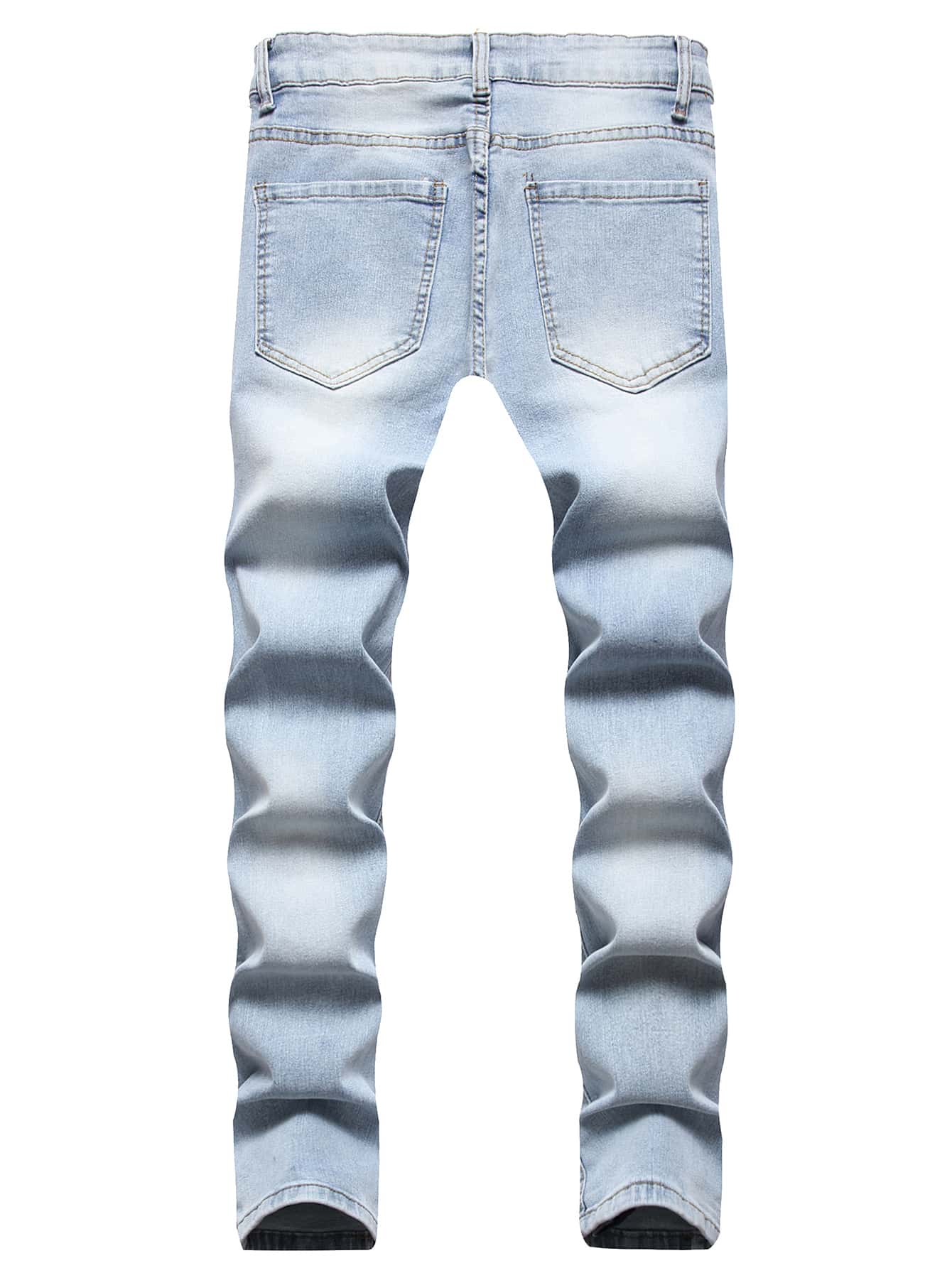 Men Slant Pocket Ripped Jeans