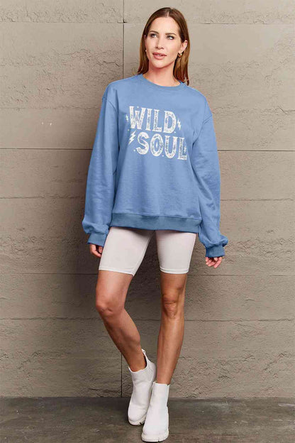 Simply Love Full Size WILD SOUL Graphic Sweatshirt