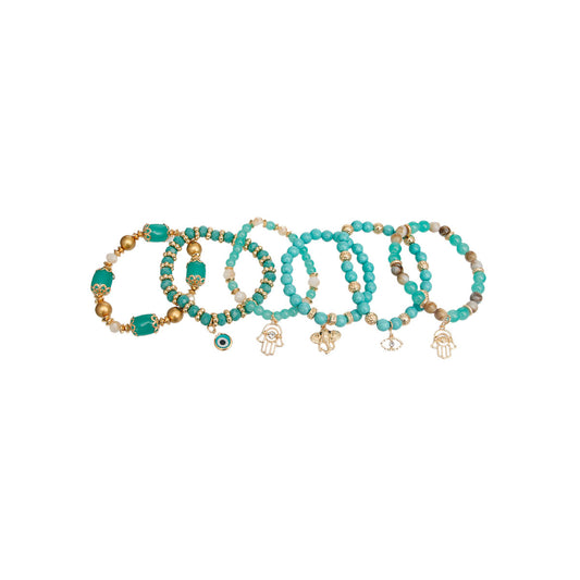 Turquoise Luck and Protection Charm Bracelets